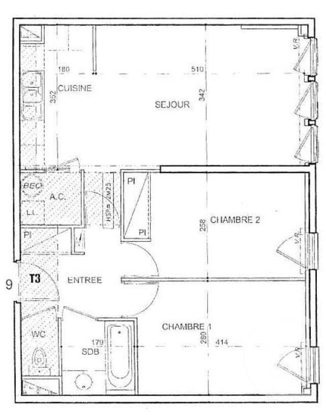 Appartement T3 &agrave; louer - 3 pi&egrave;ces - 59,60 m2 - Nantes - 44 - PAYS-DE-LOIRE
